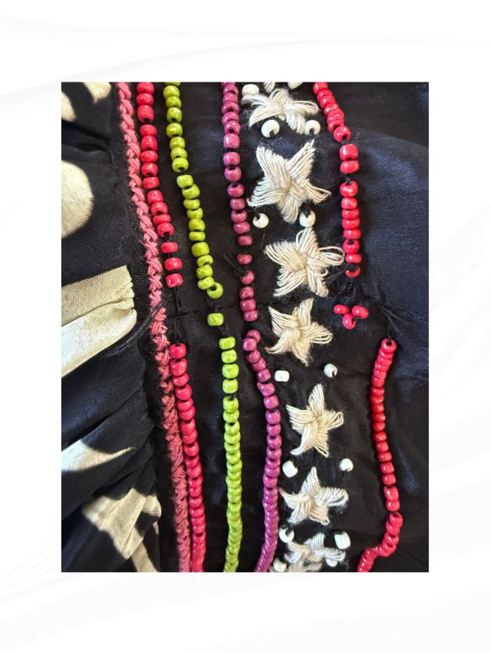 FARM Rio Cerrado Sky Embroidered Beaded Maxi Dress Black Kimono Sleeve Boho M - Picture 16 of 17